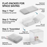 Boîte en plastique PVC transparente, pliable, pour emballage d'autocollants, étui recyclable, conteneur cadeau artisanal, présentoir de cartes transparent, taille personnalisée