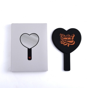 New Design Handheld Makeup Mirror Heart Shape Makeup <b>Plastic</b> Mirror Custom Logo Handle Mirror for Women - Product Image 6
