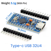 Stock New Pro Micro ATMEGA32U4 5V 16M Módulo Placa de desarrollo de programa de actualización USB con interfaz Mini Micro USB tipo C