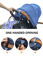 Crochet de poussette personnalisé en cuir PU, multifonctionnel, portable et rotatif, pour accrocher sacs et accessoires de poussette