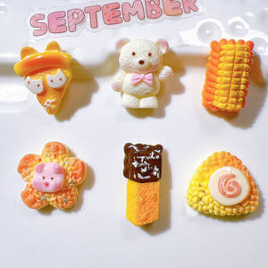 Accessoires en résine en forme d'ours, biscuits au chocolat et maïs, pour la vente en gros, matériaux DIY pour coques <span class=keywords><strong>de</strong></span> téléphone personnalisées et artisanat, et pour la décoration <span class=keywords><strong>de</strong></span> gobelets. - Product Image 3