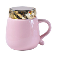 Tasse en céramique en nid d'abeille de 460ml avec infuseur et couvercle thermique Couvercle miroir Tasse à thé Essentiels de bureau pour Instagram et TikTok