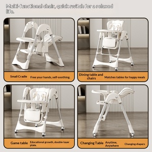 <span class=keywords><strong>Chaise</strong></span> <span class=keywords><strong>haute</strong></span> électrique multifonctionnelle <span class=keywords><strong>en</strong></span> cuir PU pour enfants, pliable, pour manger et s'alimenter, pour bébés - Product Image 2