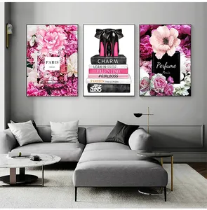 北欧时尚设计巴黎香水花卉书籍高清印刷海报壁画挂画