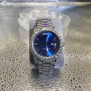Diamond Watch Custom Iced Out Bling With Full Gold Silver Luxury Jewelry Waterproof Mechanical Mossanite Watch For Mens