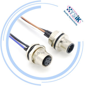 Cavo dritto M12 a 4 pin IP67 Cordset maschio sovrastampato con M12 connettore circolare femmina a 4 poli per sensore - Product Image 2