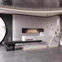 Comptoir de réception moderne pour mariage, magasin, bar, salon de beauté, hôtel, entreprise, club, bureau de luxe, caisse, rangement MDF, école