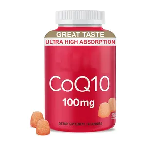 Private Label CoQ10 Gummies 100 Mg Coenzyme Q10 Ubiquinone Chews Candy Supports Heart Health,Boost Cellular Energy