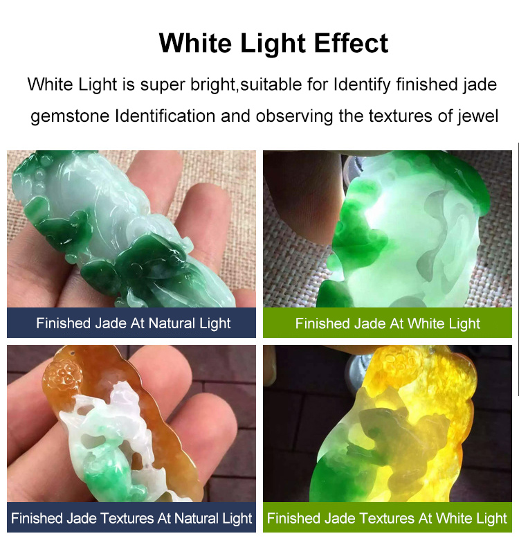 Uv Flashlight 365nm Ultraviolet Yellow White Light Usb 6 Led Jade
