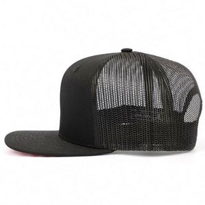 Casquette Trucker Snapback Noire Structurée à 6 Panneaux pour Adulte, Neuve, avec Impression du Drapeau Américain sous la Visière - Product Image 3