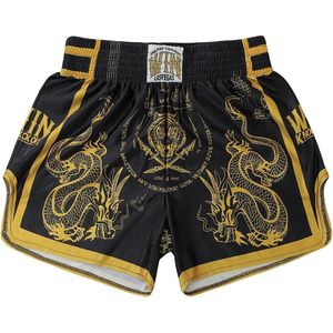 Shorts de Muay Thai pour homme FOXA, taille élastique, shorts de kickboxing pour la salle de sport, séchage rapide, coupe ample, impression par sublimation, 100% polyester - Product Image 1