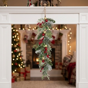 Support de présentation pour guirlande longue, boules de Noël, aiguilles de pin en PVC, décoration, guirlande de fruits rouges, <span class=keywords><strong>sapin</strong></span>, nouveau, expédition directe transfrontalière - Product Image 6