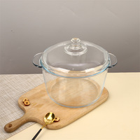 Marmite à soupe en verre borosilicaté haute capacité Offre Spéciale Marmite épaissie résistante aux hautes températures avec couvercle en verre