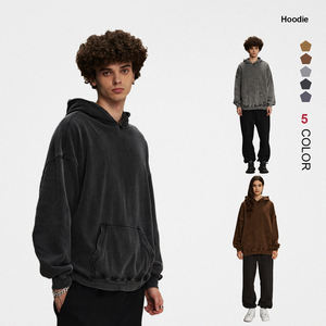 Sudadera con Capucha Vintage de Algodón 100% de Invierno, Gruesa de 420g, para Hombre y Unisex, Ajuste Holgado, Lavada, Lisa, Digital, Impermeable, Venta al por Mayor - Product Image 1