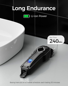 Kit de tondeuse à cheveux électrique sans fil professionnelle, lames en acier inoxydable, batterie Li-ion, charge rapide, pour hommes, usage domestique et hôtelier - Product Image 4