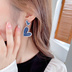 Roche OEM Ferrets Sterling Silver 925 Zircon Big <strong>Heart</strong> <strong>Dangling</strong> Jewelry <strong>Earrings</strong> - Product Image 6
