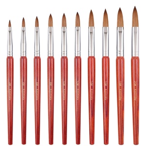 Acrylic Powder 100% Kolinsky Hair Nail Art Beauty Tool Wooden Handle Kolinsky Nail <b>Brush</b> Nail Supplier - Product Image 5