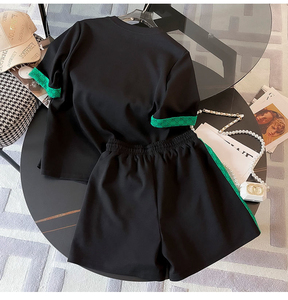 <span class=keywords><strong>Ensemble</strong></span> deux pièces d'été 2024 pour femme, motif ours <span class=keywords><strong>rose</strong></span> de dessin animé, nouvelle mode décontractée de Hong Kong, broderie ours, short fin - Product Image 6