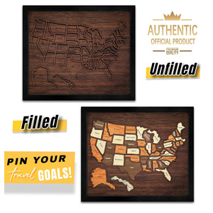 Mappa degli Stati Uniti in Legno Flinelife, 13x11, Puzzle della Mappa USA, Regalo Perfetto per Coppie e Famiglie - Product Image 2