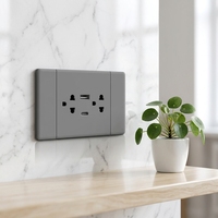 Interrupteur et prise murale intégrés ultra-minces de type KSQ 118, norme américaine, pour usage commercial et hôtelier