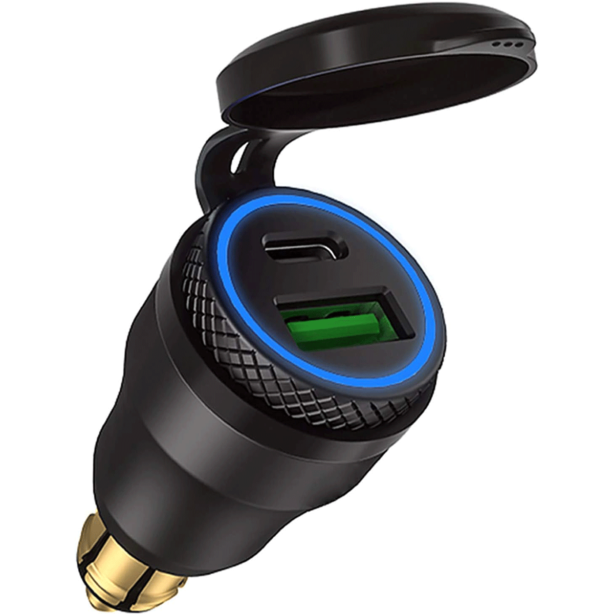 Caricabatteria Moto Impermeabile IP66 - USB QC3.0 E Type-C 30W, Con Presa DIN - Foto 3