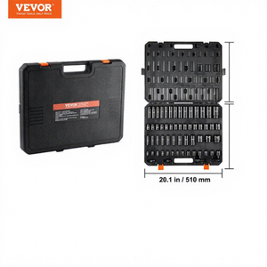 Juego de Llaves de Impacto de Aleación VEVOR de 59 Piezas, 3/8 1/2, SAE 5/16 1-1/4, Llaves Hexagonales Profundas, Acabado Cromado, Proyectos de Bricolaje, Personalizable OEM - Product Image 1