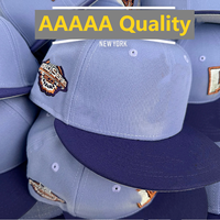 Gorra Ajustada de 6 Paneles de Calidad 5A con Logotipo Bordado Personalizado, Visera Plana, Estilo Béisbol, Gorra Deportiva, Gorra Snapback de Moda para Equipos de Béisbol