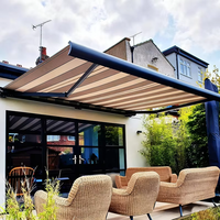 Pergola extérieure de luxe à lames orientables, auvent pare-soleil extensible et rétractable, panneau en polycarbonate, imperméable et résistant au vent