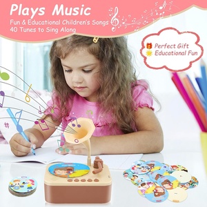 Juguete Fonógrafo para Niños Pequeños, Máquina de Cuentos en Inglés para Educación Temprana, Tocadiscos para Niños, Gramófono y Reproductor de Música con 96 Tarjetas - Product Image 4