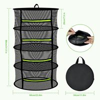 Séchoir à herbes moderne pliable à 4 niveaux en métal avec filet en maille, facile à assembler pour un usage domestique