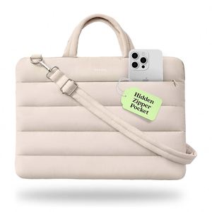 Portable Protective <b>Pillow</b> Quilted Puffy Padded 15-16 Inch Tablet Laptop Carrying Case Sleeve Bag With Strap for Men Women - Product Image 2
