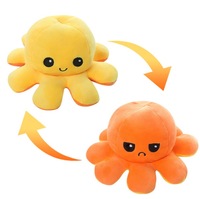 Meilleures ventes : Coussin pieuvre en peluche super doux et réversible, jouet en peluche à faible volume, en coton PP lavé, anti-stress, à retourner