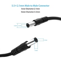 OSTAI 5521 5,5mm Stecker auf 2,1mm DC 20AWG Kupferleiter PVC-Ummantelung 5A Netzteil Verlängerungskabel 20cm