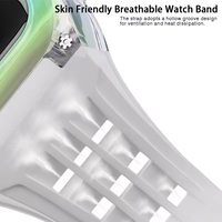 Étui en polycarbonate transparent arc-en-ciel modifié de couleur sirène avec des sangles en silicone fluororubber à boucle à ardillon