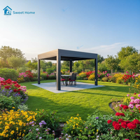 Pergola extérieure en aluminium de haute qualité Sweet Home, installation facile, résistante aux intempéries, pavillon à lames orientables