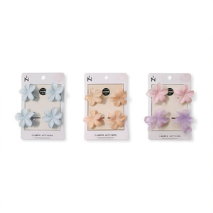 Pinces à cheveux Frangipani à capuchon argenté, lot de 3 pièces, couleurs pastel, 2 par couleur - Product Image 2