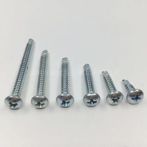 M4.8 Round Head Phillips Self-Drilling Screw Galvanized Iron Sheet Metal Tapping Screw Right Hand Metric Class 4.8 - Product Image 2