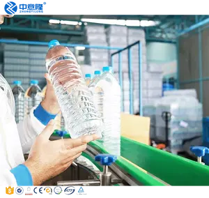 Linha de produção de água mineral pura potável para garrafas, máquina automática de enchimento de água em pequena escala, 100-2000ml