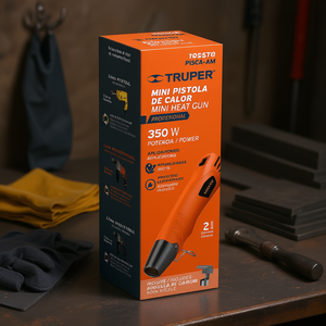 Pistola de Calor Mini Truper PISCA-AM de 350W, Herramienta de Calor Eléctrica Profesional con Cable y Temperatura Ajustable para Reparación de Electrónicos - Product Image 2