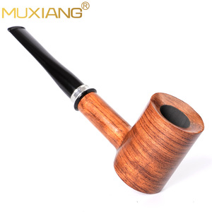 MUXIANG Rosewood Handmade Tobacco Pipe Straight Handle 9mm Filter Silver Ring For Smoking - Product Image 2