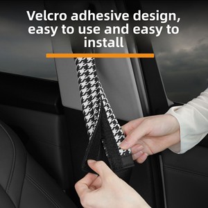 Funda para Cinturón de Seguridad de Coche con Patrón de Pata de Gallo, Almohadilla de Hombro de Cuero de Lujo Universal, Protector Multifuncional Universal para Todas las Estaciones - Product Image 4