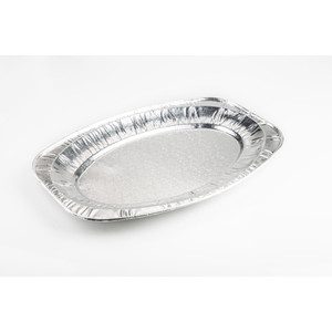 Bandeja para Hornear Desechable de Grado Alimenticio TB81, Disco Elíptico Mediano de 1800 ml, Bandeja de Papel de Aluminio Resistente para Catering de Eventos - Product Image 1