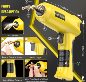 Pistola de Soldadura de Plástico para <span class=keywords><strong>Reparación</strong></span> de Parachoques de Automóviles, 200W, Alta Potencia, Venta Directa de Fábrica - Product Image 2