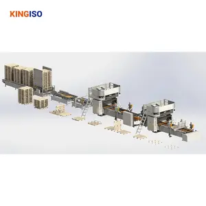 KINGISO – Machine à clouer les palettes en bois Euro entièrement automatique pour la fabrication de pieds de palettes en blocs