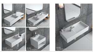 Artificiale della parete bacino di vanità bagno bianco lavello disegni acrilico solido superficie <span class=keywords><strong>a</strong></span> mano lavabo - Product Image 3