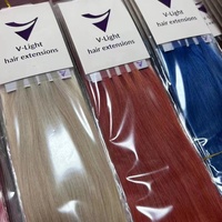 Extensions de cheveux chinois 100% Remy, kit UV V-Light très vendu, double trame avec colle invisible, facile à utiliser, ultraviolet