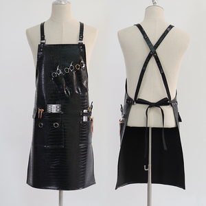 Phong cách Kết cấu PU Tạp dề phong cách không thấm nước cắt tóc nhà bếp vườn làm việc tạp dề - Product Image 3