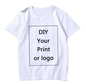 T-shirt blanc personnalisé pour homme, manches courtes, col rond, impression vierge, logo DIY, vêtement décontracté, coupe classique, 100 % coton jersey respirant - Product Image 1