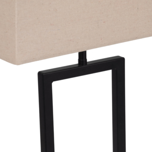 Lampade da tavolo moderne con base in metallo e paralume in lino per l'arredamento di camera da letto e soggiorno - Product Image 5