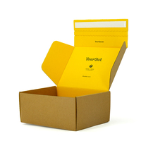 Caja de Envío de Cartón Kraft Impresa en Dos Tonos para Interiores, Venta al por Mayor de Fábrica, Bajo MOQ, con Tira de Apertura Fácil para Comercio Electrónico